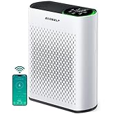 Smart Air Purifiers for Large Room, Cleans 2,400 ft² in 30 Mins, 3-Stage True HEPA, 360° Airflow, Smart WiFi App Control, Real-Time Air Quality (PM2.5) Display, Ultra-Quiet 20dB Sleep Mode, HAP602WF