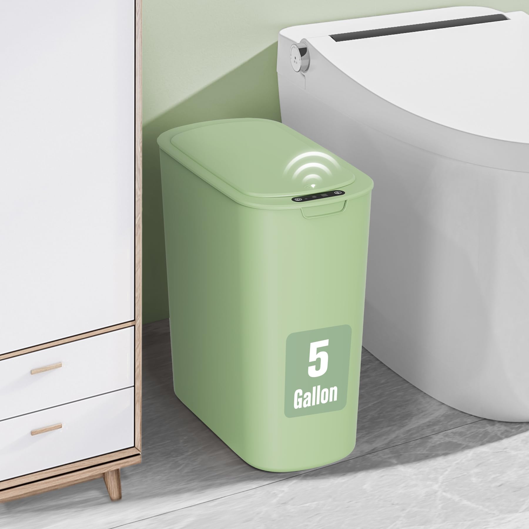Beautiful view of Green Bathroom Trash Cans For Apartments