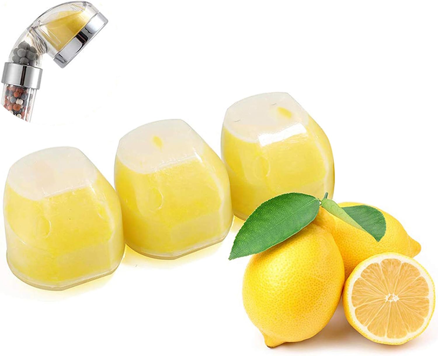 OurLeeme Shower Head, Ionic with Lemon Vitamin C Filter, Increases Pressure, Saves Water, 3 Settings, Yellow