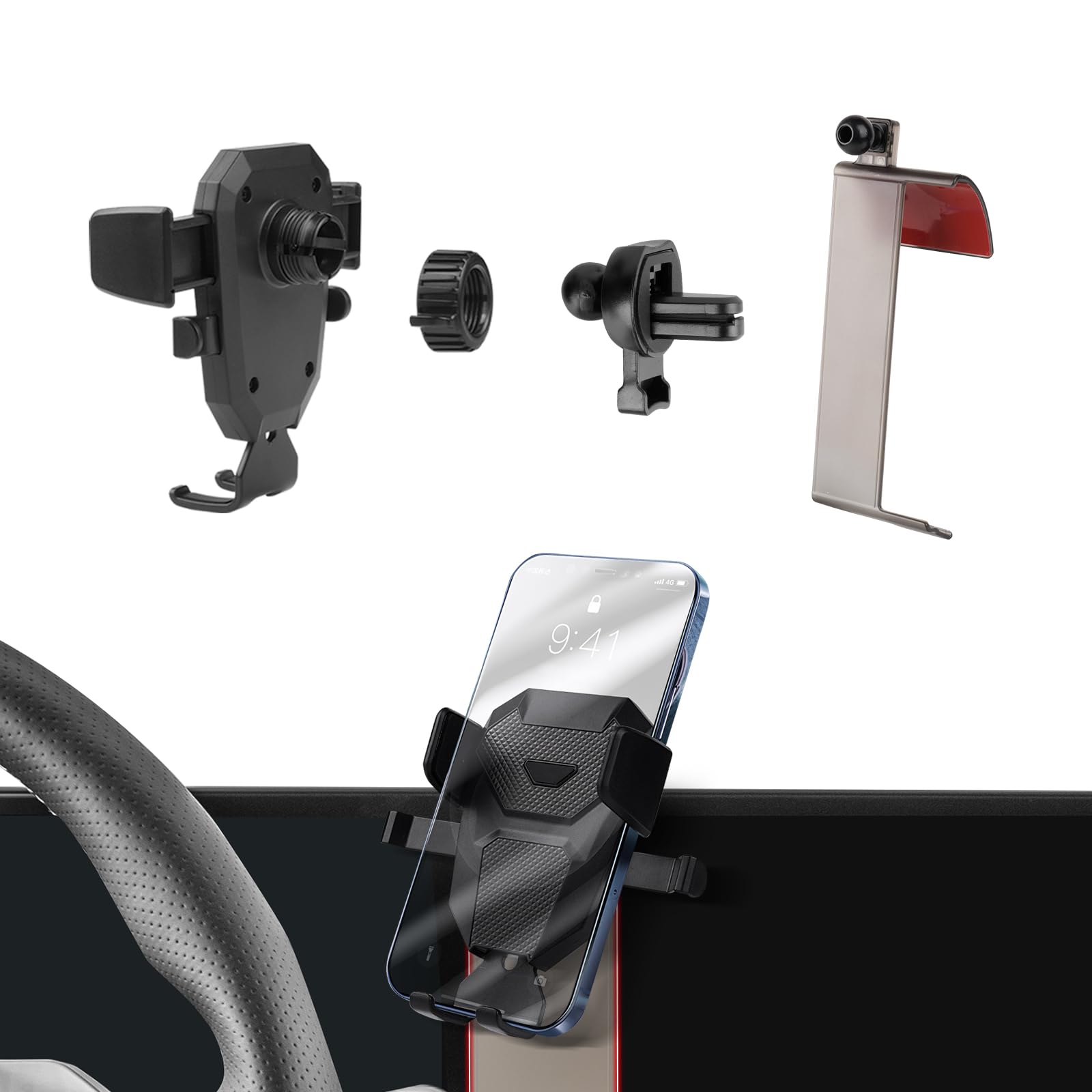 Photo 1 of Karltys Car Phone Holder for Hyundai Ioniq 5 2022-2025 2026 Accessories, Hands Free Thick Case Friendly Cell Phone Holder Dashboard Phone Mount
