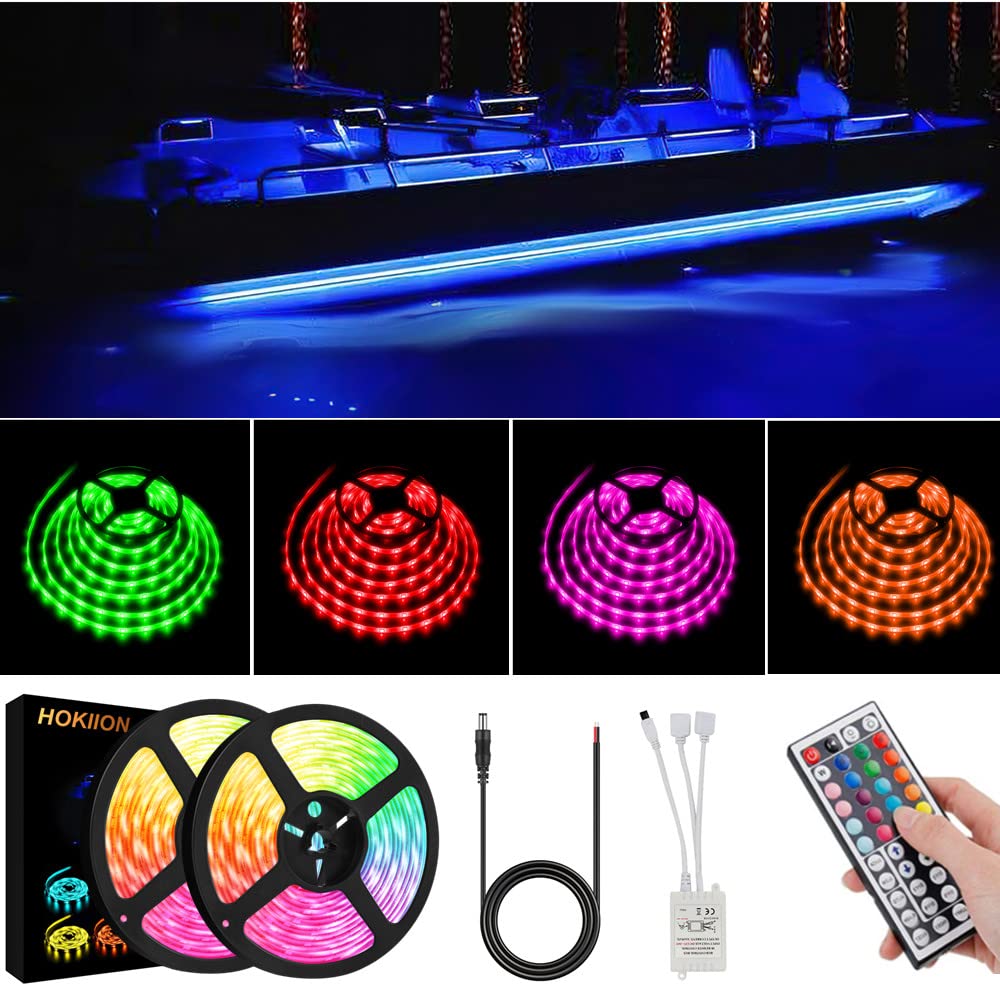 Photo 1 of HOKIION LED Boat Strip Lights, 50FT Multi-Color Marine Pontoon Led Lights, Waterproof Boat Interior Light, Under Gunnel Lights, Boat Deck Light, Night Fishing Lights for Pontoon Fishing Bass Yacht