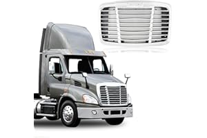 EASYINST Front Hood Radiator Grille With Bug Screen Compatible With 2008-2017 Freightliner CASCADIA Bug Screen Front Grill ABS Plastic ((Chrome (Silver)) with Bug Screen)