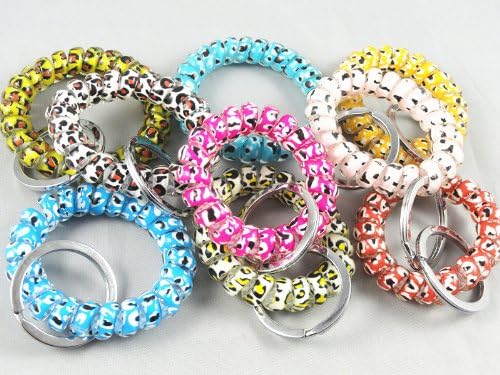 Wholesale Lot 20pcs Mixed Stretchable Spiral Wrist Coil Key Chains