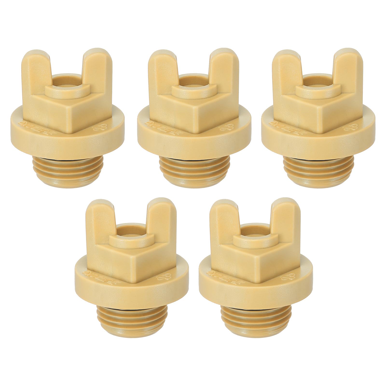 PATIKIL G1/2" Male Thread PPR Pipe Fitting End Cap Connector Plug with Butterfly, 5Pcs Garden Irrigation Water Tubing Stopper for Preventing Leakage, Ginger Yellow