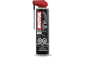 Motul C1 Chain Clean - Heavy-Duty Motorcycle Chain Cleaner Aerosol Spray, Degreaser, Removes Grease & Grime, 9.8 oz (111818)