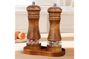 2 Pack 6 Inch Manual Pepper Grinder Spice Shaker Adjustable Coarseness Stainless Steel Seasoning Jar for Kitchen Cooking