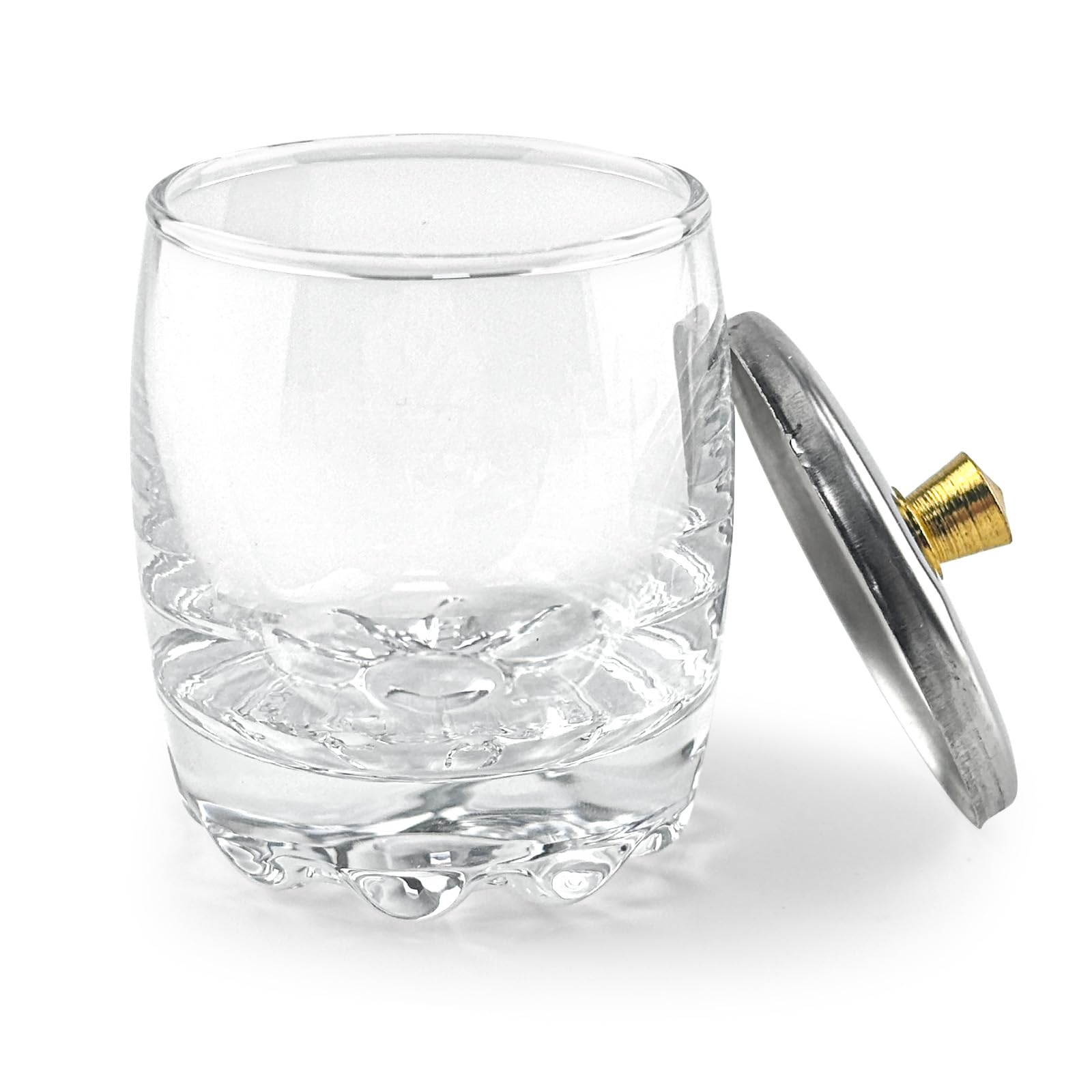 Crystal Disinfection Glass Cup Acrylic Liquid Powder Dappen Dish with Stainless Steel Metal Lid Glassware Tool For Nail Art,HJ-NAPB028