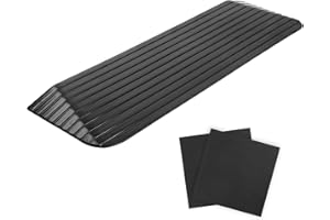 BOIARC 3'' Rise Threshold Ramp, Durable Solid Rubber Non-Skid Solid Rubber Threshold Ramp with 2200lbs Load Capacity, Wheelchair Ramp for Doorways Balcony Garage and Bathroom