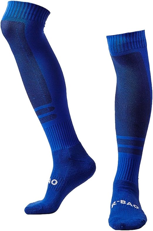 LANSHI Men's Soccer Socks Compression Long Sport High Sock Size M US(612) Blue at Amazon Men’s
