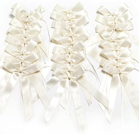 Durshani Decorations De Mariage 25 Noeuds De Ruban Papillon Satin Pour Voitures Mariages Celebrations Fetes Embellissement Couleur Creme By Amazon Fr Cuisine Maison