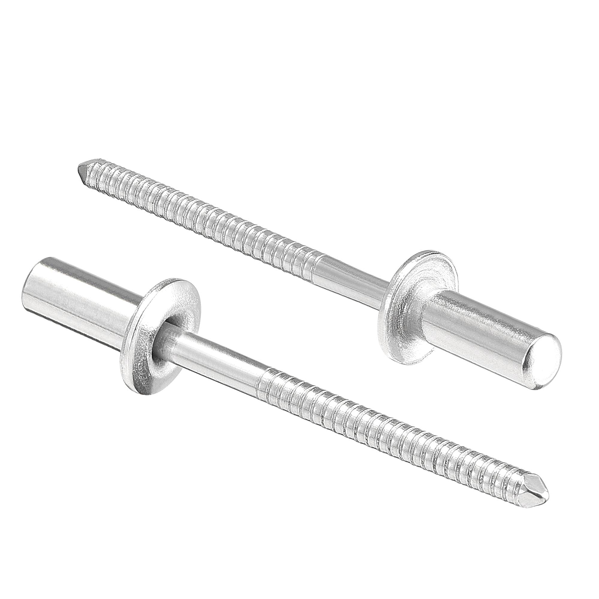 sourcing map Blind Rivets, 304 Stainless Steel Pull Rivets Core Decoration Rivets 4mm Diameter 11mm Grip Length Silver Tone, 100pcs