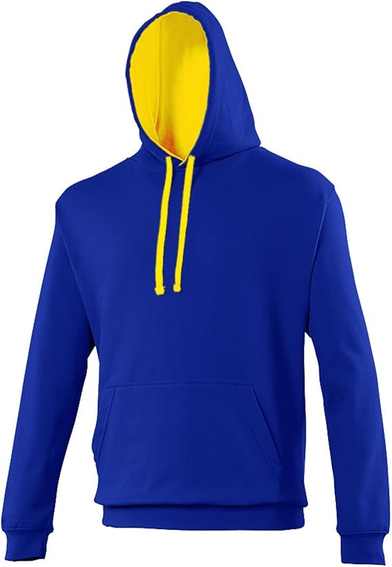 royal blue and yellow hoodie