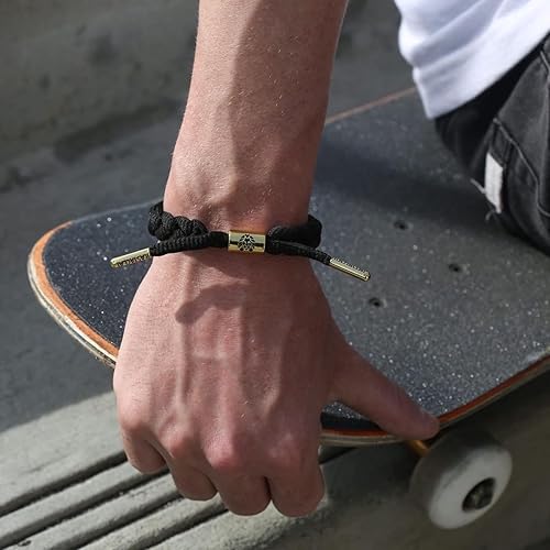 Rastaclat Braided Bracelet for Men and Women Onyx II Black/Gold Bracelet  Adjustable Stackable Braided by