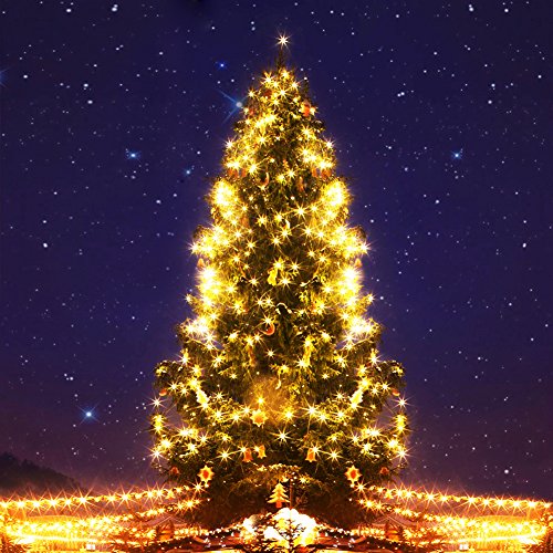KEFU led drahtlichterkette batterie,10m 100led warmweiß lichterkette außen/innen mit deko weihnachtsbaum,balkon,zimmer,fenster,garten