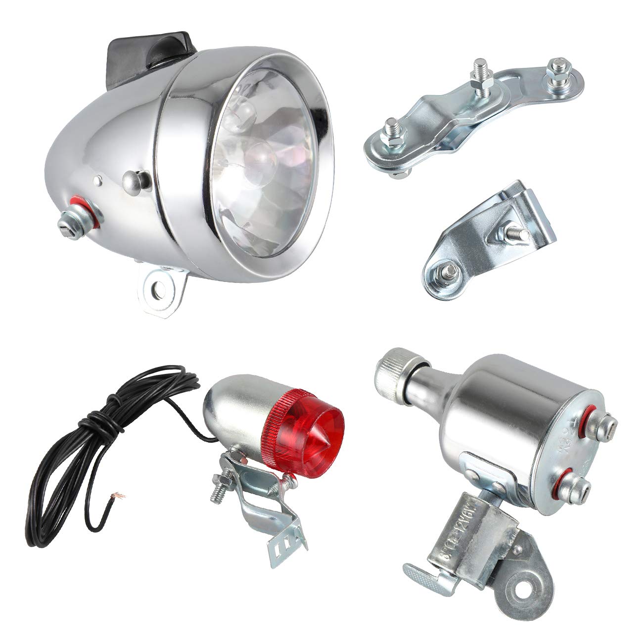 Generic 12V 6W Motorized Bicycle Head Tail Lamp Friction Generator