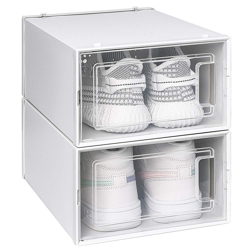 Photo 1 of 1 Pack Only ***MISSING ONE -SELLING AS IS*** OnDisplay Clik Stackable Interlocking Shoe Box System (Standard White/White,)