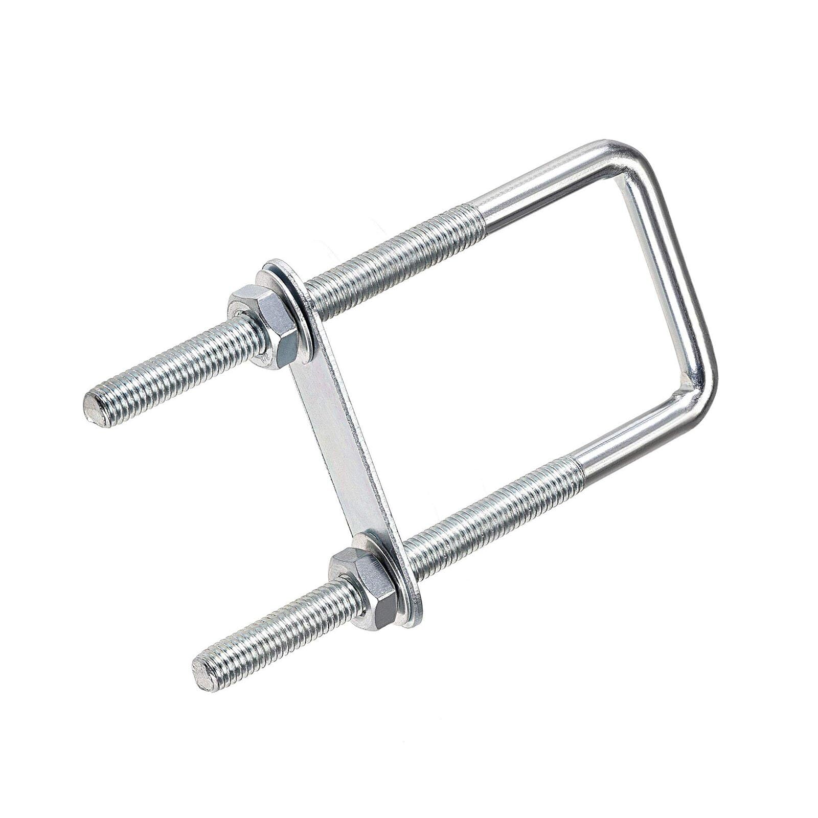 TOP-VIGOR M8 Square U-Bolts, 40mm Inner Width 120mm Length Steel U-Bolts with Nut, Plate, Washer for Building Installations Mechanical Parts Connection Cehicles Ships — image 1