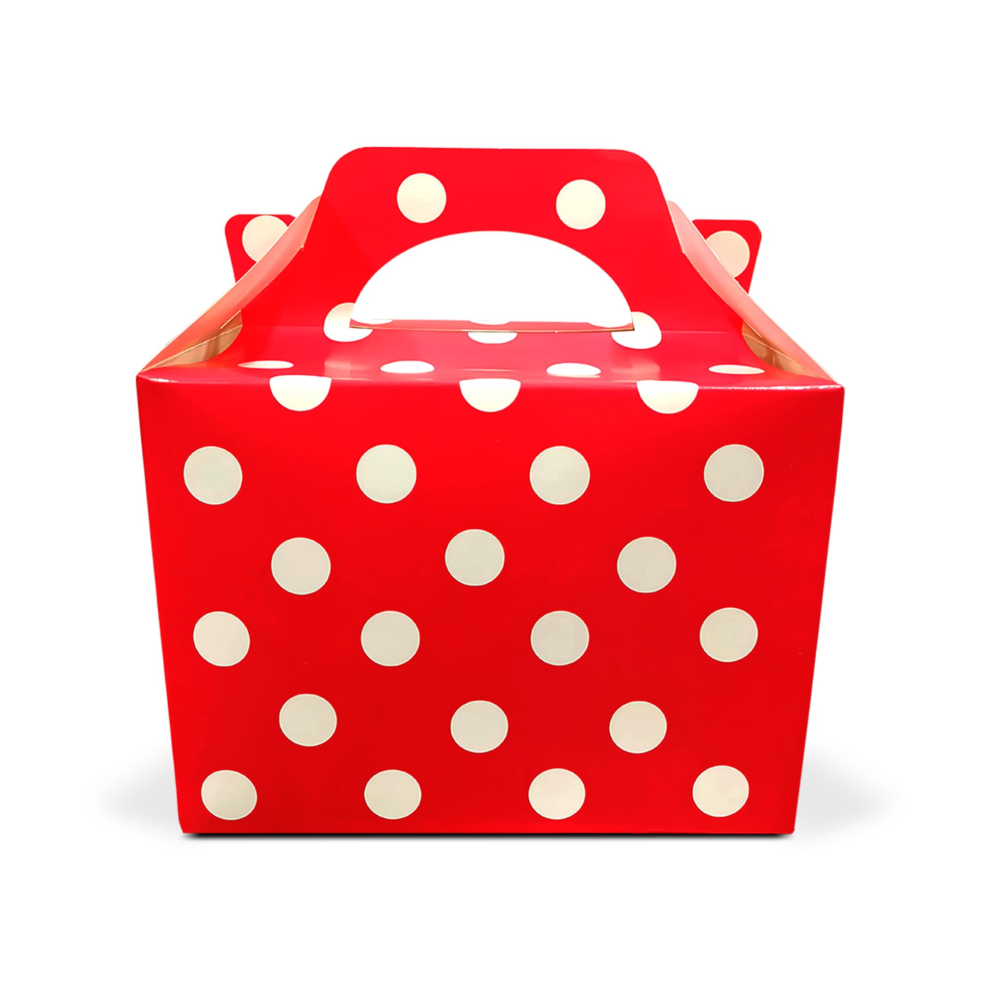 Lotus 20-Pack Children/Kids Red Polka Dot Party Boxes - Vibrant Red Polka Dot Design - Perfect for Parties, Events, Gifts, Food, Loot, Weddings, Celebrations - Versatile, Convenient & Stylish