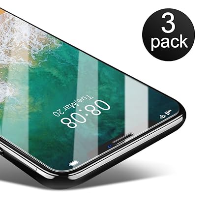 CoolReall Panzerglas Kompatibel mit iPhone X/iPhone XS Panzerglas, [3 Stück] Schutzfolie Kompatibel für iPhone X 5,8' [Face I