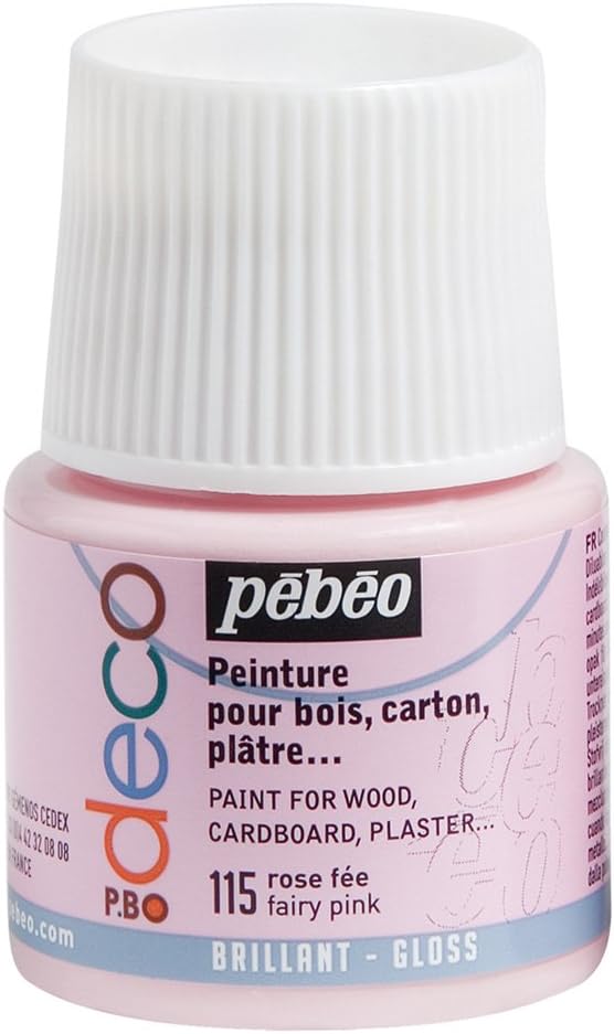 Pebeo Deco Bright Paint, Fairy Pink, 45 ml, Fairy Rose, 45 ml (Pack of 1)
