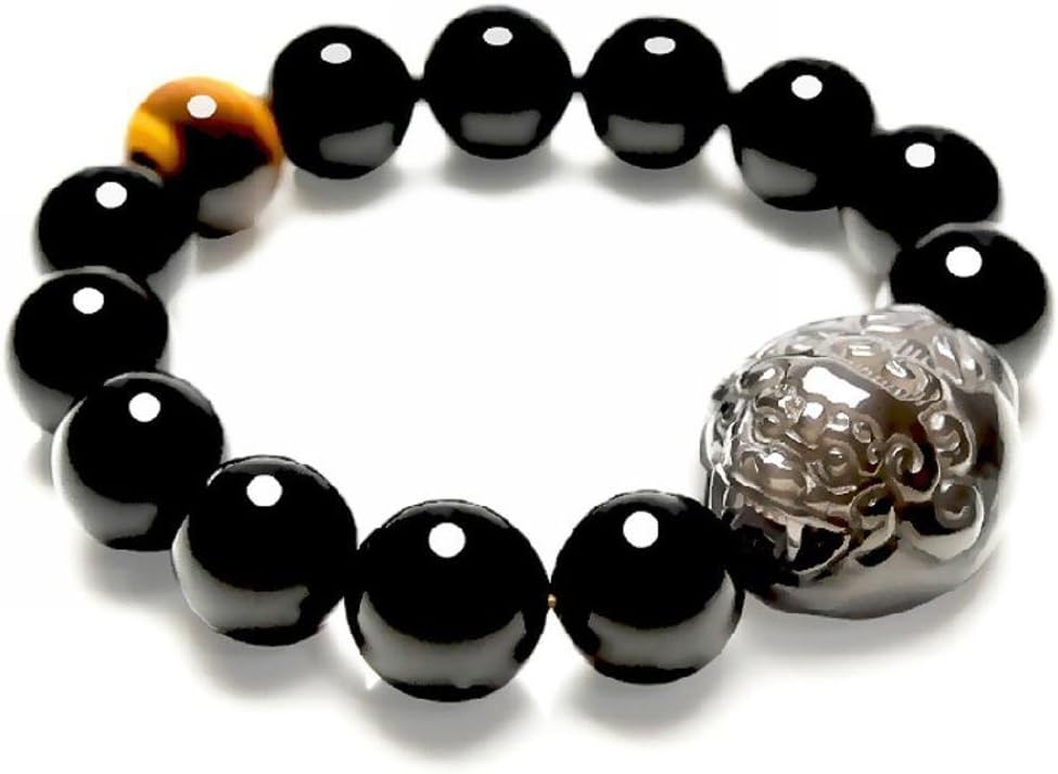 Zhiming Crystal Obsidian bracelet Pixiu hand string couple gift tiger eye Stone bracelet