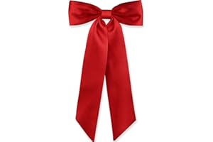 WantGor Long Tail Bow Hair Clips, Hair Ribbon Bows Satin Bowknot Clip Large Hair Barrettes Cute Ponytail Holder Hair Accessor