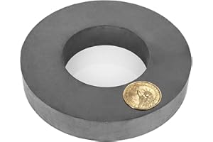 AOAUTO Ferrite Ring Large Magnet,4.72In Dia Big Round Ceramic Disc Heavy Duty Magnets with Hole for DIY Crafts Science Projects Industrial,Large Ceramic Donut Magnet
