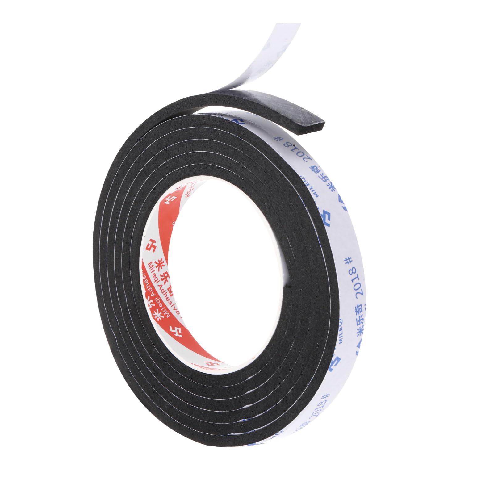 PATIKIL 2m/6.6ft Sealing Foam Tape, 2cm Wide 5mm Thick Single Sided Weather Stripping Door Seal Strip for Window Door Insulation, Black