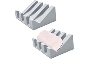 FFXQCTFF 2PCS Self Draining Soap Dish,Silicone Soap Tray Keep Soap Bars Dry Clean Bar Soap Holder Saver for Kitchen Bathroom 