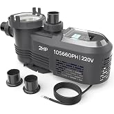 Aquastrong Variable Speed Pool Pump, 2 HP, 220V, 10566GPH, In/Above Pool Pump, Energy Efficient, High Flow, Powerful Self Primming Swimming Pool Pumps with Filter Basket