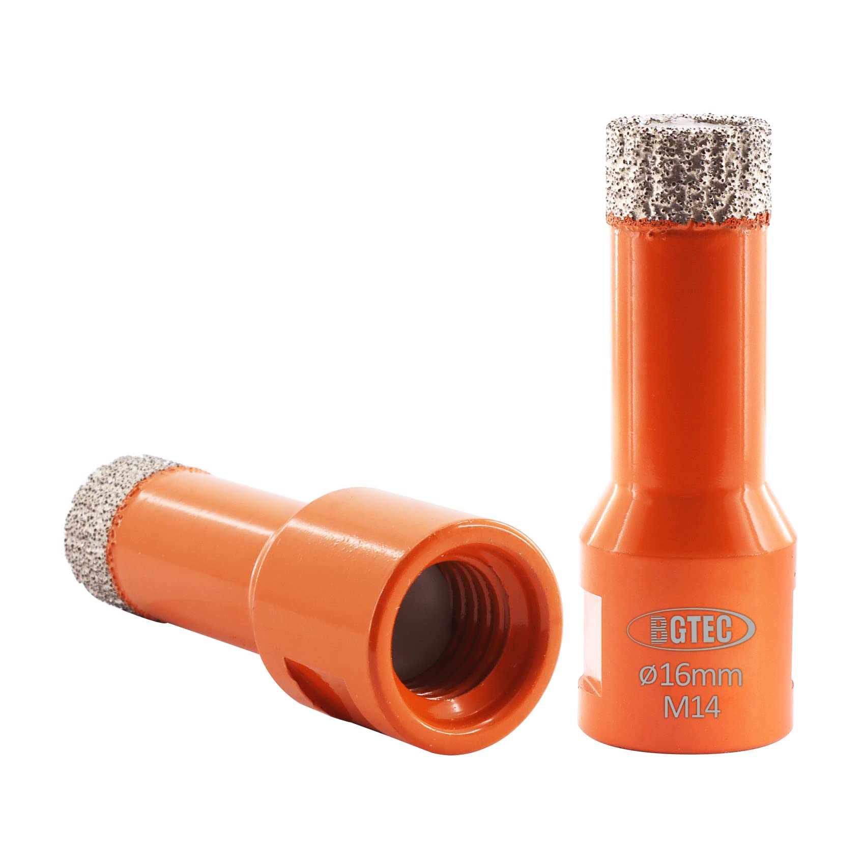 BGTEC Dry Diamond Core Drill Bits 2pcs Diameter 16mm for Porcelain Tile Ceramic Marble Brick M14 Thread