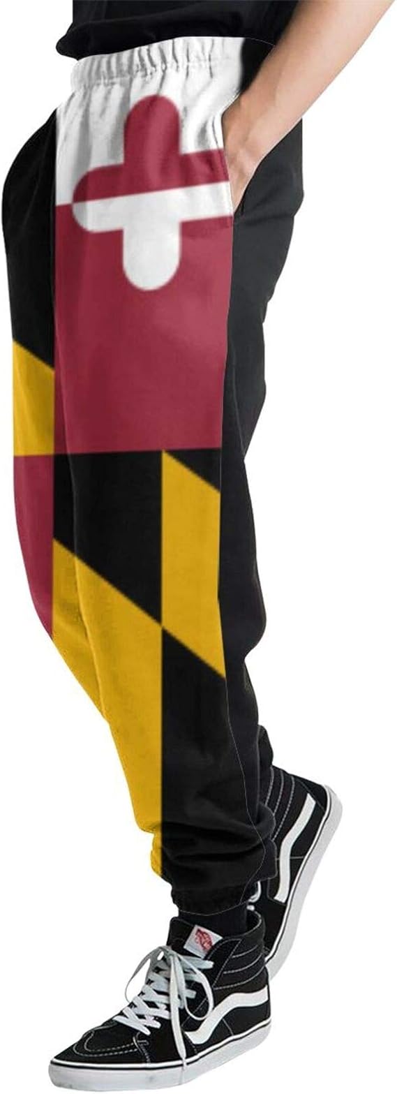 Maryland Men's Swedish Flag Casual Hip Hop Trousers Length Jogger Pants