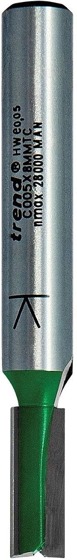 Trend CraftPro Straight Two Flute Router Cutter Bit 1/4 Inch Shank view 4