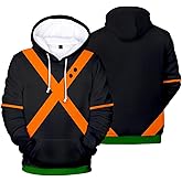 IOONCHI Bakugou Hoodie Cosplay Jacket Zip Up Katsuki Hooded 3D Printed Pullover Sweatshirt Halloween Costume Coat