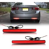 ADIIL Red LED Rear Bumper Tail Light for 2009-14 Acura TSX (Euro Accord) | Red Lens Rear Bumper Reflector LED Tail Fog Light,IP67 Fully Sealed, Waterproof And Dust-proof,2pcs