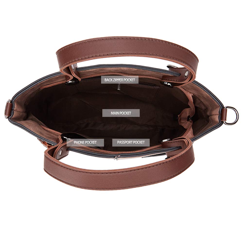 Women Bag Stylish Top-Handle Handbags Lady Fashion Big Purse Shoulder Crossbody Bags (Pink)