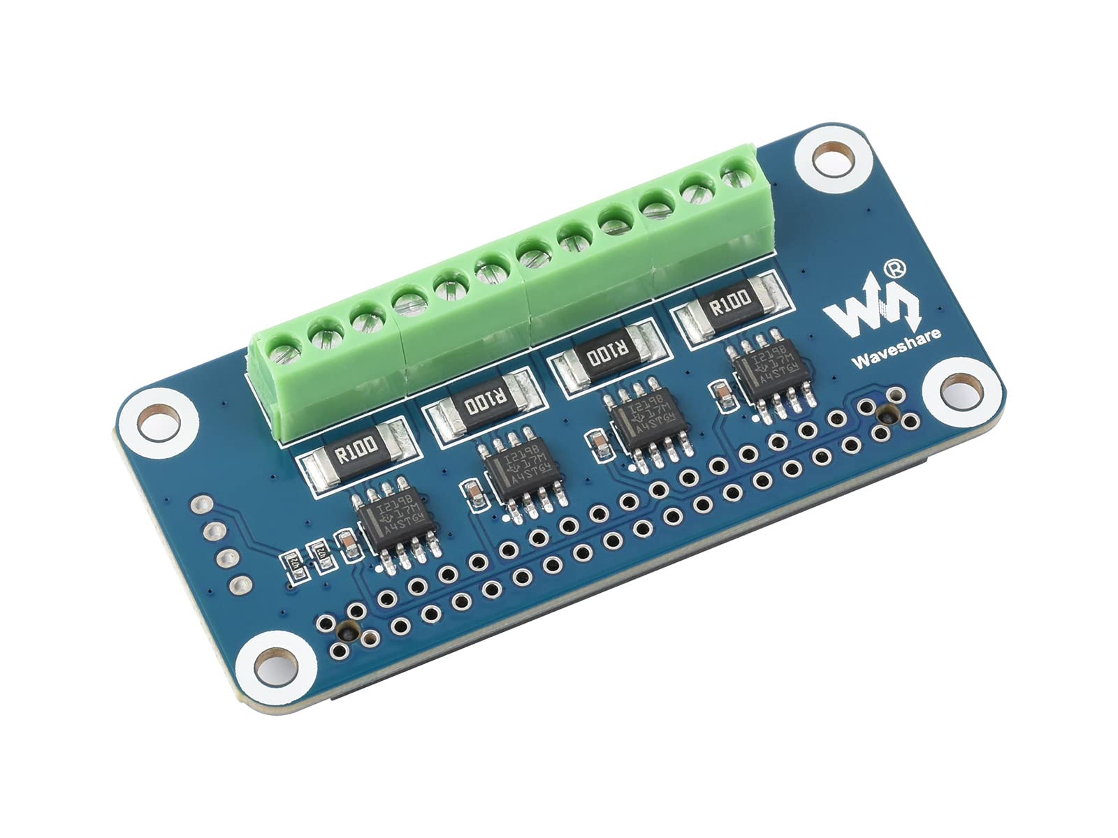 Waveshare 4-ch Current/Voltage/Power Monitor HAT for Raspberry Pi I2C/SMBus Interface