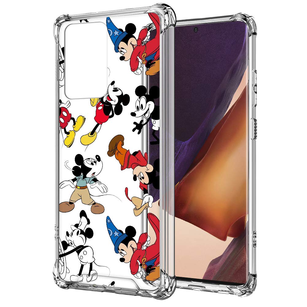 DISNEY COLLECTION Samsung Galaxy Note 20 Ultra 5G Case Mickey Mouse Clear Design Case with 4 Corners Shock Skid Proof Scratch-Resistant PC+TPU Environmentally Blended Material Protection Cover