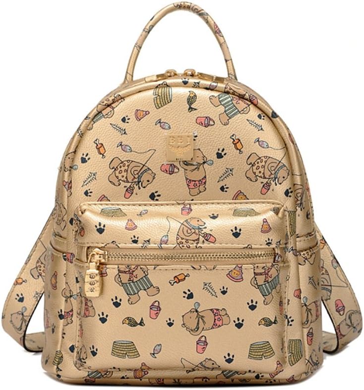 Otomoll fashion Korean Backpacks Fashion Leather Women Shoulder Bag Printing Pattern Small Backpack Rucksack Girls School Bags