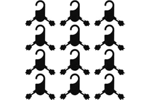 WOONEKY 20pcs Small Pet Clothes Hangers Black for Dogs and Cats – Dog Outfit Clothing Rack with Hooks