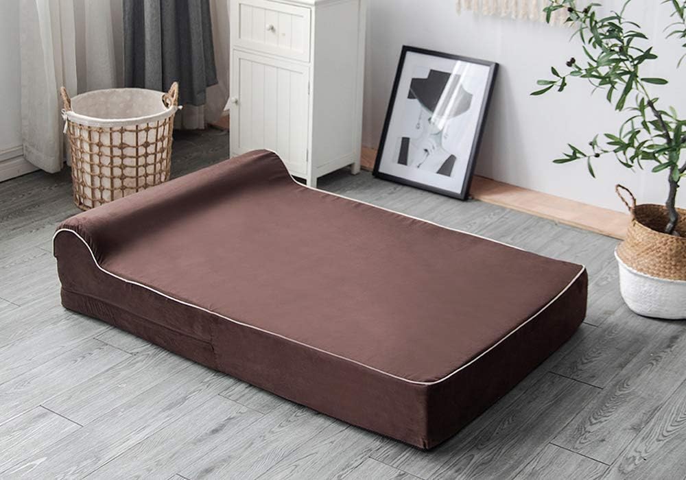 7-inch Thick High Grade Orthopedic Memory Foam Dog Bed With Pillow and Easy to Wash Removable Cover with Anti-Slip Bottom : Pet Supplies