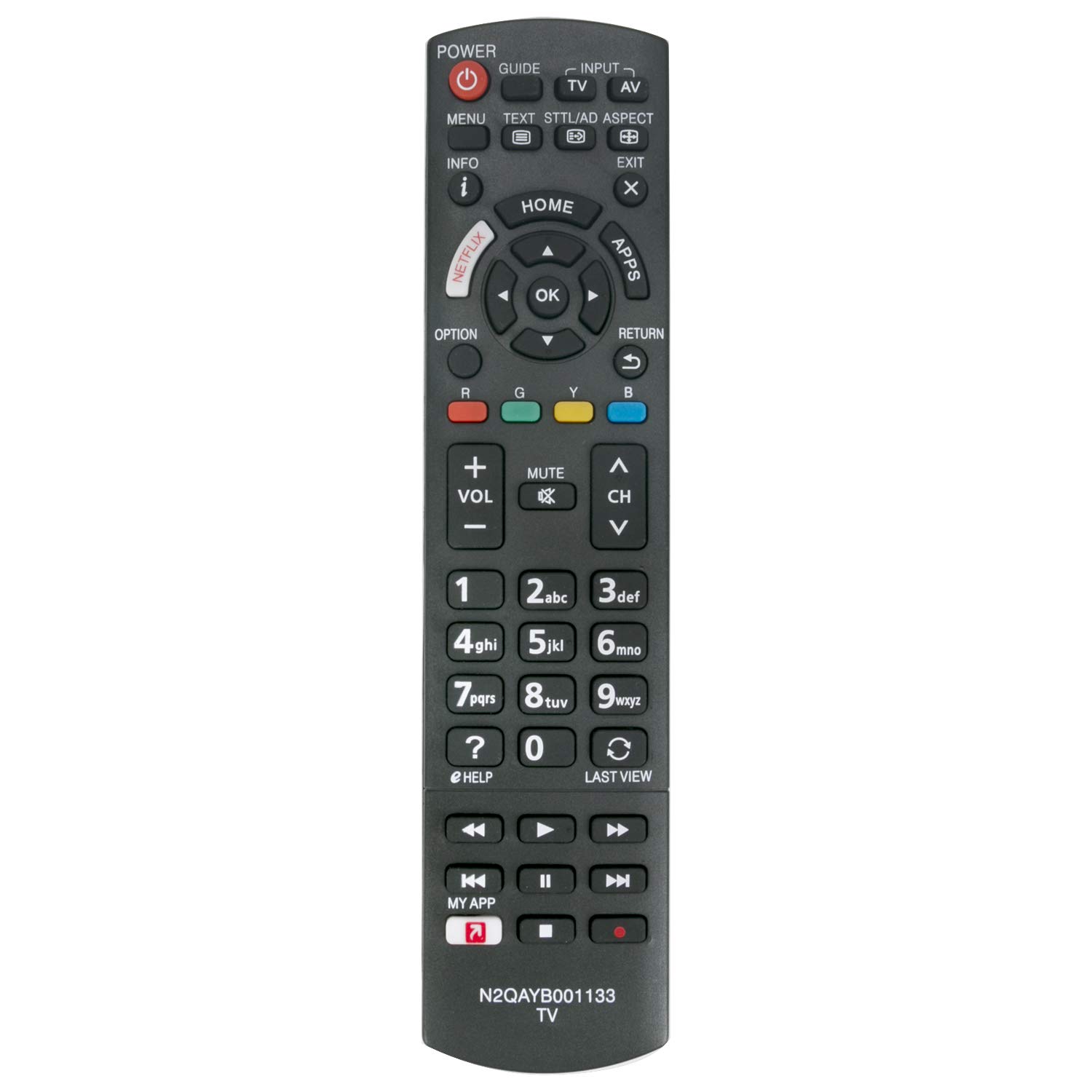 VINABTY N2QAYB001133 Replaced Remote Control fit for Panasonic TV TH-55EX600Z TX-50EX700B TH-43EX600H Th-43ex680h Th-49ex600h TH-43EX600Z TH-49EX600Z TH-49EX640Z TH-55EX640Z TH-65EX600Z TH-65EX640Z