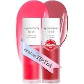 NOONI Korean Lip Oil Duo Set - Applecherry &amp; Appleplum - Plumping Lip Gloss | 24HR Hydration, Moisturizing Lip Oil, Natural Lip Plumping Effect, Waterproof Wear, Glossy Finish, Gift Stocking Stuffers