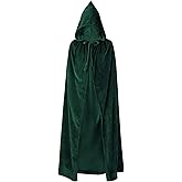 Century Star Women's Full Length Velvet Hooded Cape - Unisex Cloak for Halloween Christmas Costumes Party