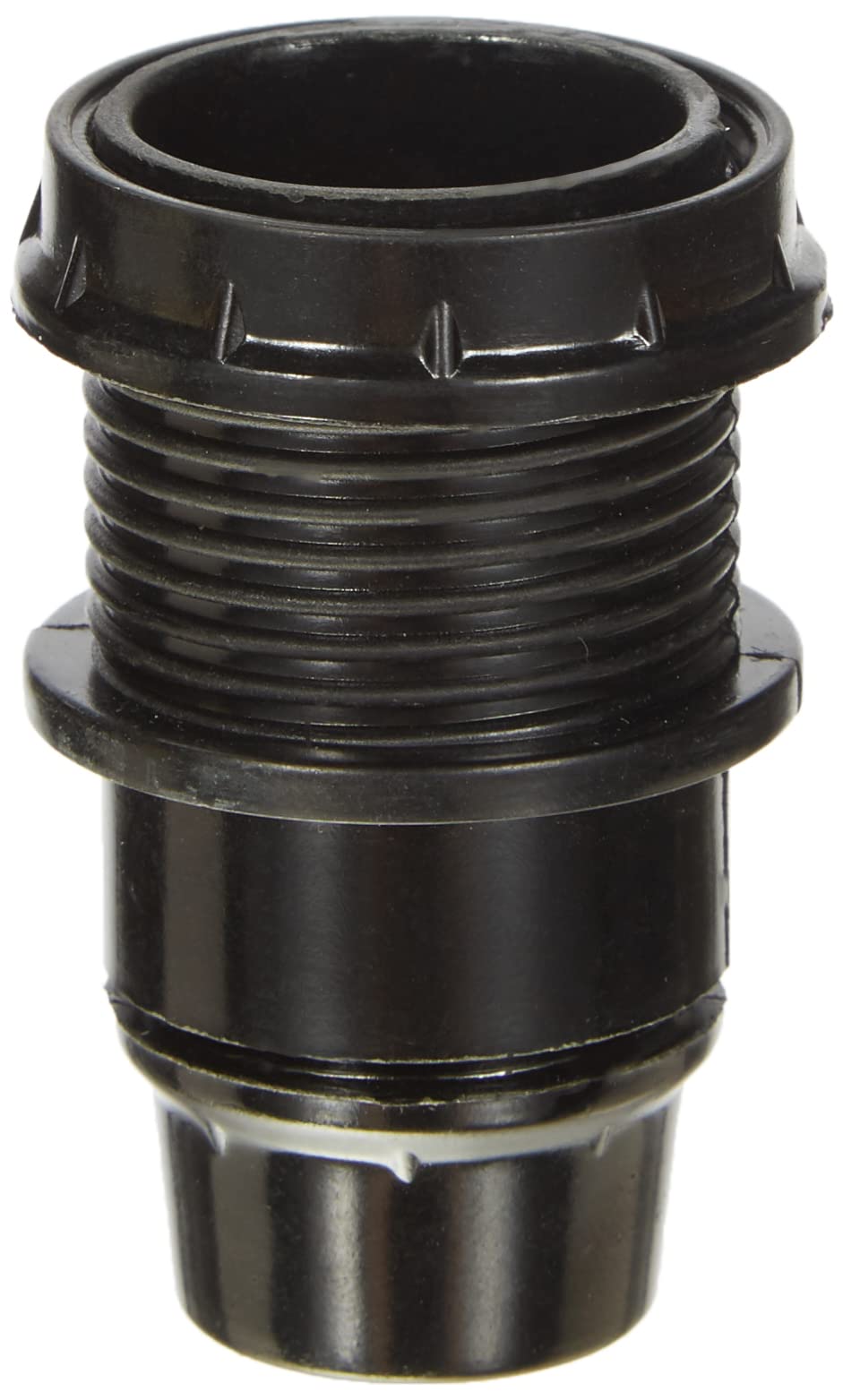 Tibelec 810410 Isolated Half Threaded Bakelite E14 Light Bulb Socket 2.7 x 5.3 cm + Ring, Black, E14, 40W 250V