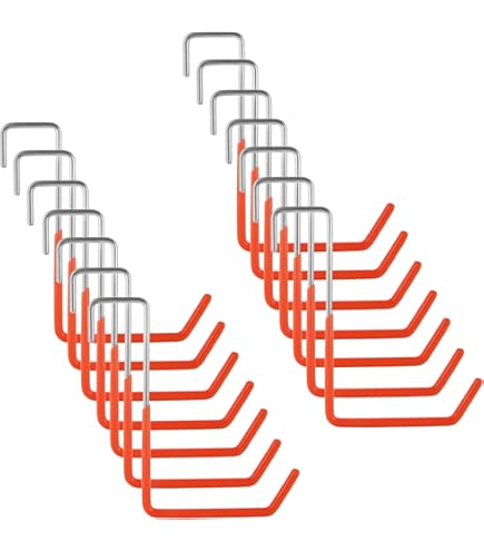 Lot De 12 Crochets Robustes En Forme De S Avec Revêtement En Vinyle Pour Suspendre Une échelle, Un Vélo, Un Garage, Un Rangement - Noir