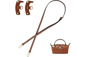 Hap Tim Genuine Leather Purse Straps, Adjustable Replacement Crossbody Shoulder for Handbag, Mini Bag, Cross Body Purse (Brown)