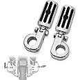 FOVPLUE 1.25" Highway Footpegs, Adjustable Footrest w/Mounting P-Clamps for Harley Touring Softail Dyna Sportster Honda Kawasaki Suzuki Yamaha Indian Victory with 1-1/4" Engine Guard/Tubing, Chrome#2