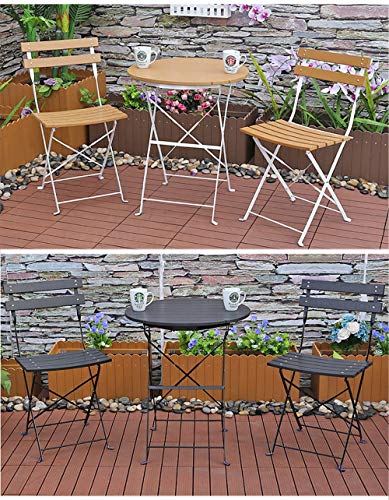 Zhyaj Garten-Speisegarnitur Aus Holz - Klappbare Bistro-Garnitur - Regen- Und Korrosionsschutz-Tischstuhlgarnitur… – Bild 6