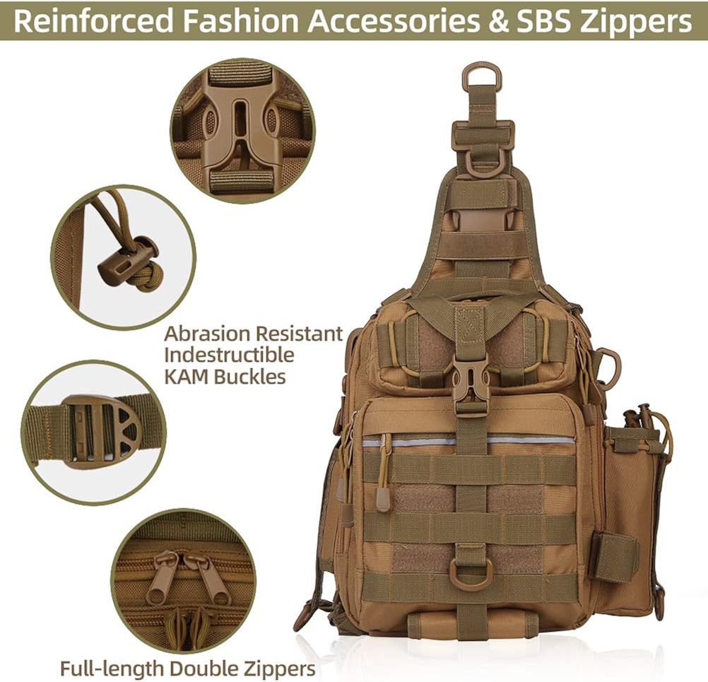 BLISSWILL Fishing Backpack Outdoor Tackle Bag Large Fishing Tackle Bag Water-resistant Fishing Backpack with Rod Holder Shoulder Backpack (Khaki) : Sports & Outdoors